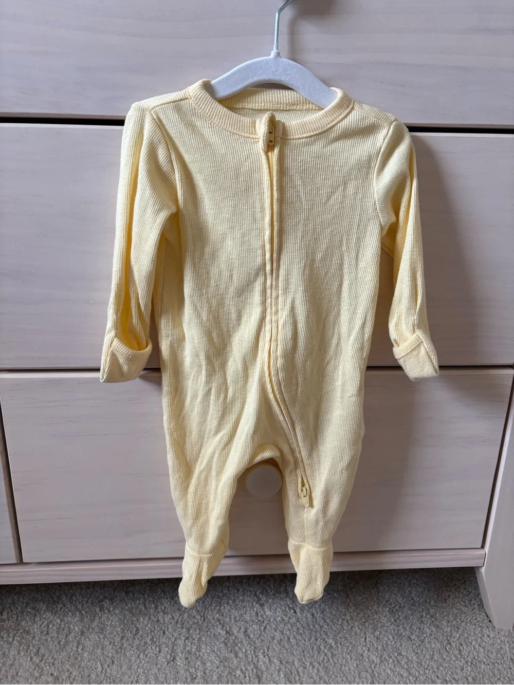 Old Navy Ribbed Footed One-Piece Trio in Yellow, Lavender, Gray
